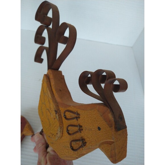 Wooden Metal Bird Statue Sculpture Folk Art Primitive Farm chicken decor - Picture 6 of 16